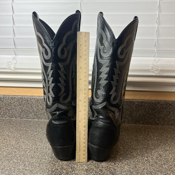 Justin 8311 Vintage Black Lizard Skin Western Cowboy Boots Men\'s Size 9.5 D USA main image 9